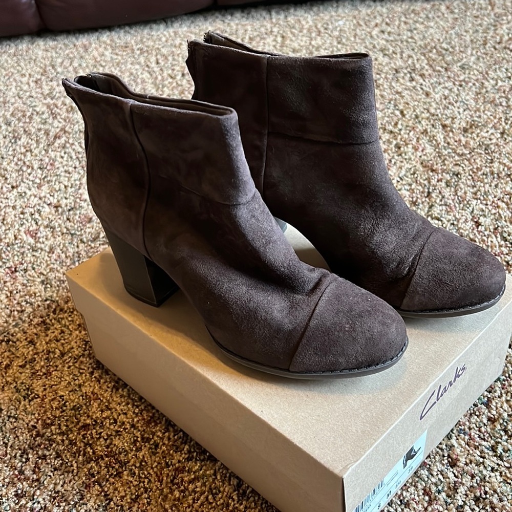 Clark’s suede booties